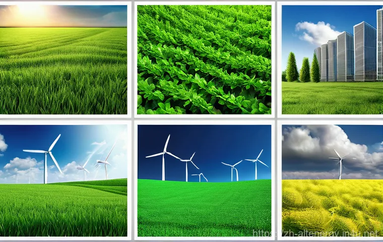 재생 가능 에너지 인증 - Here are three detailed image prompts in English, designed for image generation, focusing on the con...