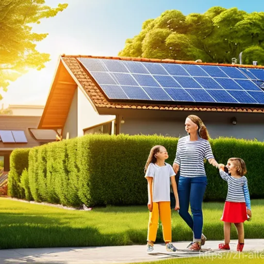 재생 가능 에너지 보조금 - **Prompt 1: "Green Home, Bright Future"**
    A vibrant, sun-drenched suburban neighborhood. Focus o...