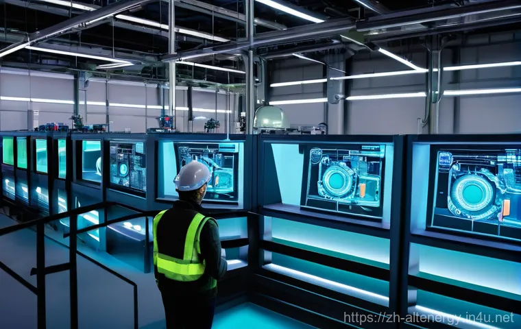 에너지 효율적인 산업 기계 - **Prompt:** A visually striking split image depicting the transformation of industrial energy use. O...