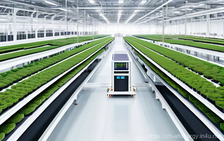 에너지 효율적인 산업 기계 - **Prompt:** A sophisticated, high-angle shot inside a cutting-edge manufacturing facility, emphasizi...